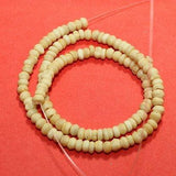 5 Strings Bone Rondelle Beads Cream 4 mm
