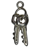 92.5 Sterling Silver Double Key Charm 20x8mm