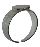 92.5 Sterling Silver Brushed Ring with Disc-10mm