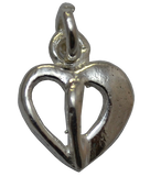 92.5 Sterling Silver Divided Heart Charm 10x8mm