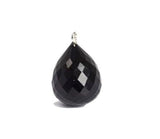 92.5 Sterling Silver with Black Onyx Faceted Charm 13x11mm