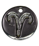 92.5 Sterling Silver ARIES Charm 12mm