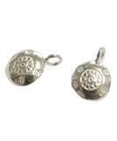 Sterling Silver Round Pattern Charm 15mm