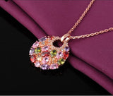 Rose Gold Plated Multicolor Zirconia Pendant Necklace