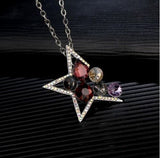 Rhodium Plated CZ Stone Pendant With Chain Necklace
