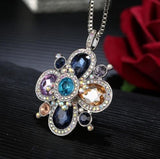 Rhodium Plated CZ Stone Pendant With Chain Necklace
