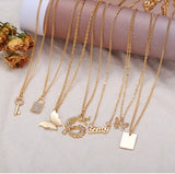 Golden Plated Necklace Combo Of 7
