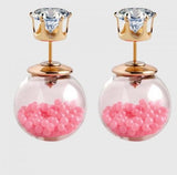 GP Light Pink Glass Stud Earrings