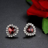 Platinum Plated Crystal Elements Heart Shaped Earrings