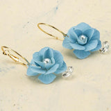 Blue Handcrafted Floral Drop Earrings