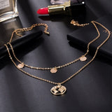 Golden Plated Multi String Chain Necklace