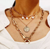 Beads Golden Plated Multi String Chain Necklace