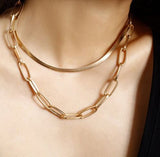 Golden Plated Chain Layered Necklace