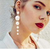 Scintillating Chunky Statement Pearl Drop Earrings For Women/Girls
