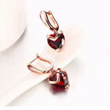 Magnificent Crystal Heart Rose Gold Amazing Drop Earrings For Women/Girls