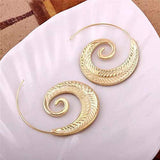 Spiral Gold Plated Circular Drop Earrings