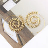 Spiral Gold Plated Circular Drop Earrings