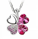 Crystal Floral Silver Plated Pendant Necklace