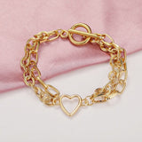 Gold Plated Heart Chain Bracelet