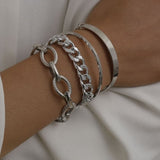 Silver Plated Chain Bracelet Combo
