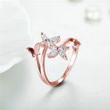 Butterfly Crystal Adjustable Ring