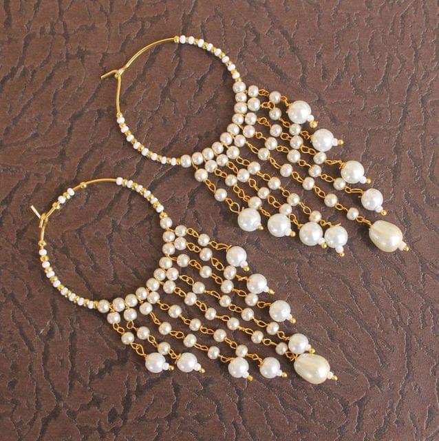 Pearl Hoop Earrings Cultured Freshwater Sterling Silver Graduated Pear –  River Valley Designs