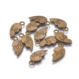 Tibetan Alloy Heart Antique Bronze Charms 23x11x2mm