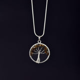 Tiger Eye Tree Of Life Necklace for Willpower, Self Motivation and Warrior's spirit