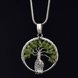 Green Aventurine Tree Of Life Necklace for prosperity, well being and Good Luck
