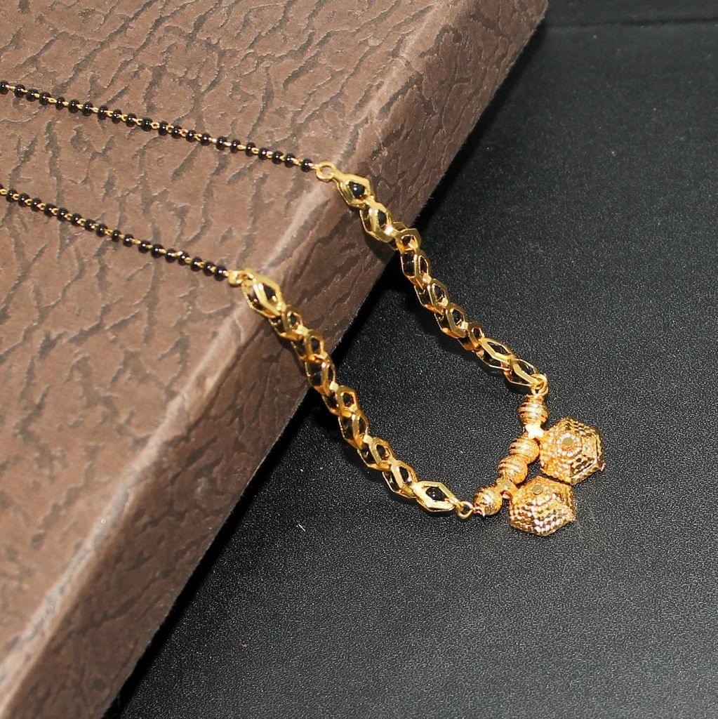 Black Chain Gold Plated Mangalsutra For Women – beadsnfashion