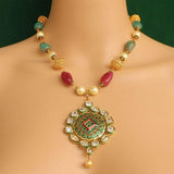 Stone & Kundan Necklace Multicolor