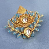 Traditional AD Kundan Adjustable Copper Ring