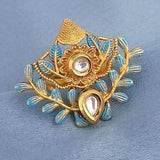 Traditional AD Kundan Adjustable Copper Ring