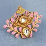Traditional AD Kundan Adjustable Copper Ring