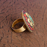 Designer Tibetan Finger Rings Multicolor