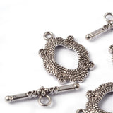 Alloy Toggle Clasps Oval Antique Silver 25x17x3mm