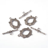 Alloy Toggle Clasps Oval Antique Silver 25x17x3mm