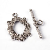 Alloy Toggle Clasps Oval Antique Silver 25x17x3mm