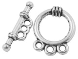 Tibetan Alloy Toggle Clasps Antique Silver 18x14x3mm