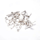 Tibetan Heart Alloy Toggle Clasps Antique Silver 18x14mm