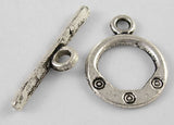 Tibetan Toggle Clasps Antique Silver 17x13mm