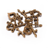 Tibetan Heart Toggle Clasps Antique Bronze 16x13mm