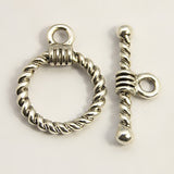 Tibetan Alloy Toggle Clasps Antique Silver 19x14x3mm
