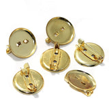 0.75 Inch Brooch Pin Base Fittings Gold