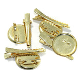 1 Inch Alligator Clips With Brooch Pin Base Fittings Gold