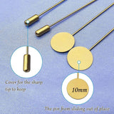 10 Pcs, 3 inch and 10mm Brass Flat Round Tray Lapel Pin