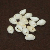 50 Pcs, 18-20mm Drilled Two Hole Sea Shell Cowrie Beads White