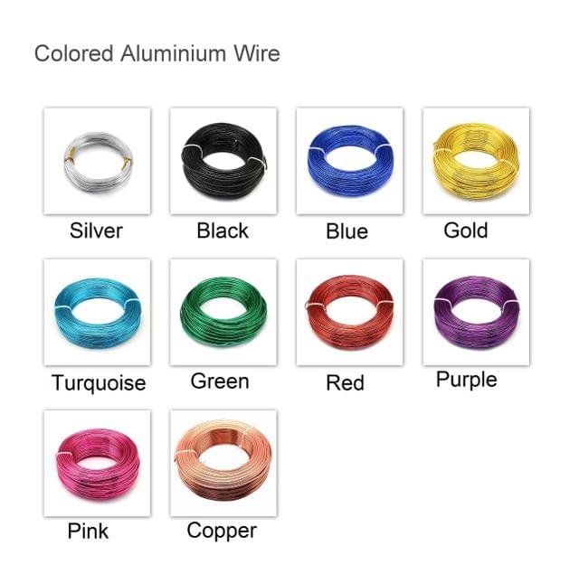 50 Mtrs Aluminium Colored Wire Combo 1mm (18 Gauge)