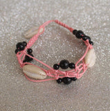 Adjustable Cowrie Shell Braided Bead Bracelets 2 Pcs Combo