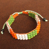 Adjustable Independence/Republic Day Indian Flag Tri-Colour Bracelets 2 Pcs Combo